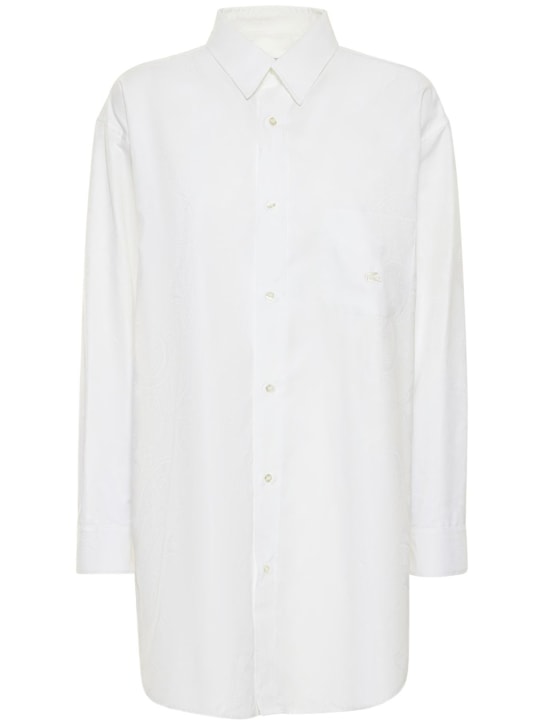Etro: Cotton poplin oversized shirt - White - women_0 | Luisa Via Roma
