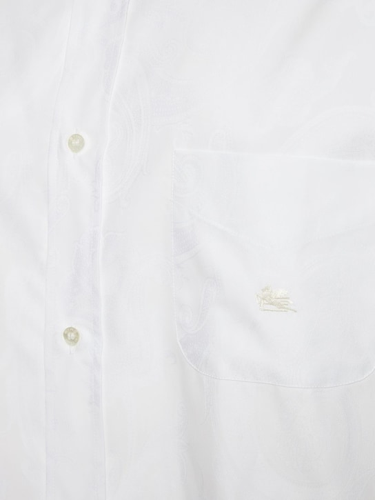 Etro: Camisa oversize de popelina de algodón - Blanco - women_1 | Luisa Via Roma