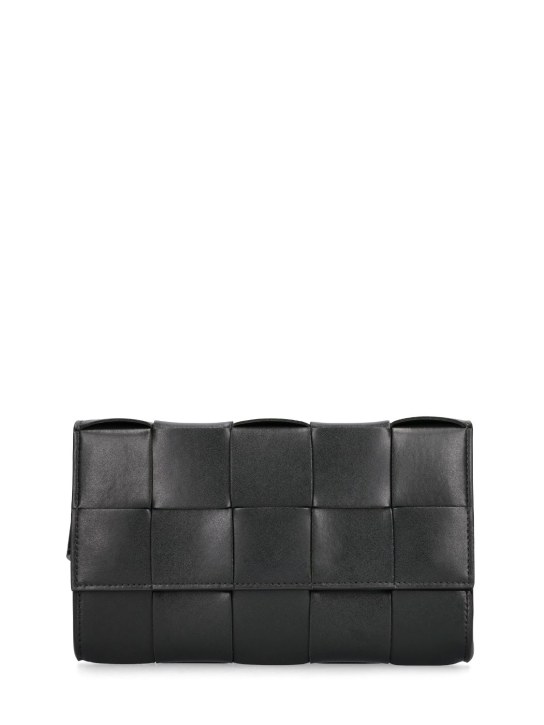 Bottega Veneta: Intreccio leather belt bag - Dunkelgrün - men_0 | Luisa Via Roma