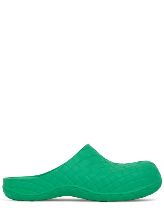 Bottega Veneta: 40mm Gel rubber slippers - Parakeet - men_0 | Luisa Via Roma