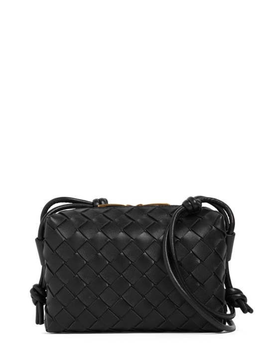 Bottega Veneta: Mini Loop leather shoulder bag - Siyah - women_0 | Luisa Via Roma