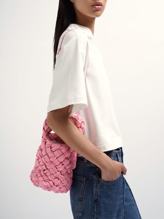 Bottega Veneta: Mini Kalimero leather bucket bag - Ribbon - women_1 | Luisa Via Roma