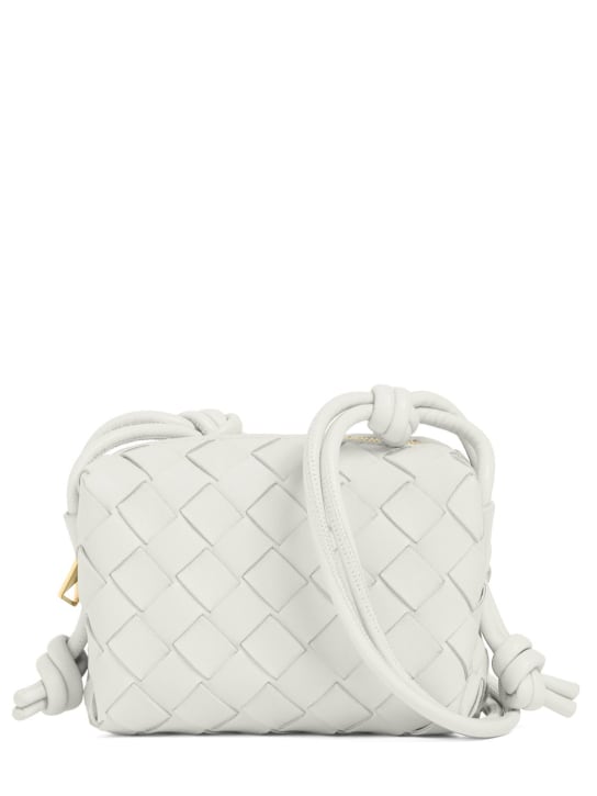 Bottega Veneta: Micro Loop leather shoulder bag - White - women_0 | Luisa Via Roma