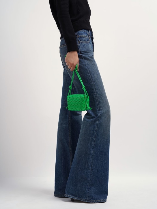 Bottega Veneta: Micro Loop leather shoulder bag - Parakeet - women_1 | Luisa Via Roma