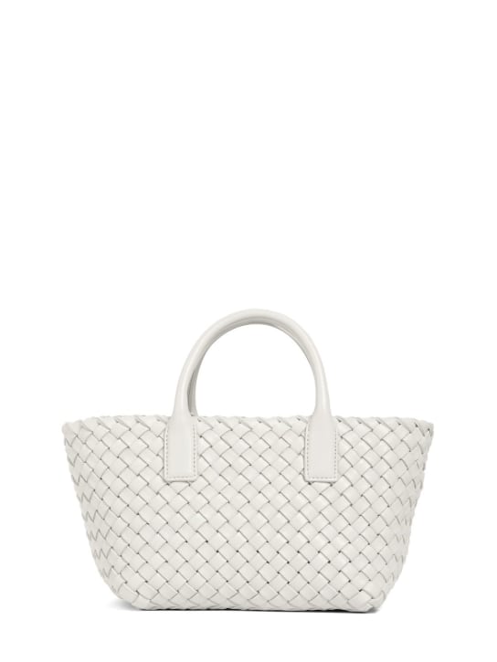 Bottega Veneta: Cabat leather top handle bag - Beyaz - women_0 | Luisa Via Roma