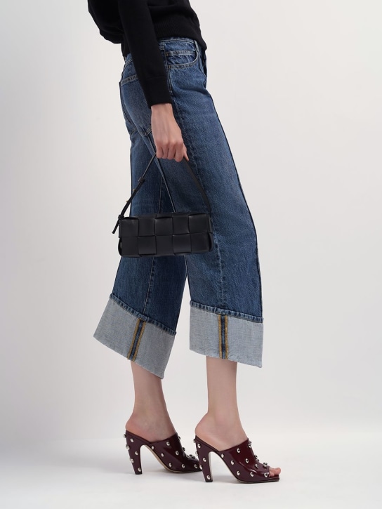 Bottega Veneta: Brick leather shoulder bag - Black - women_1 | Luisa Via Roma