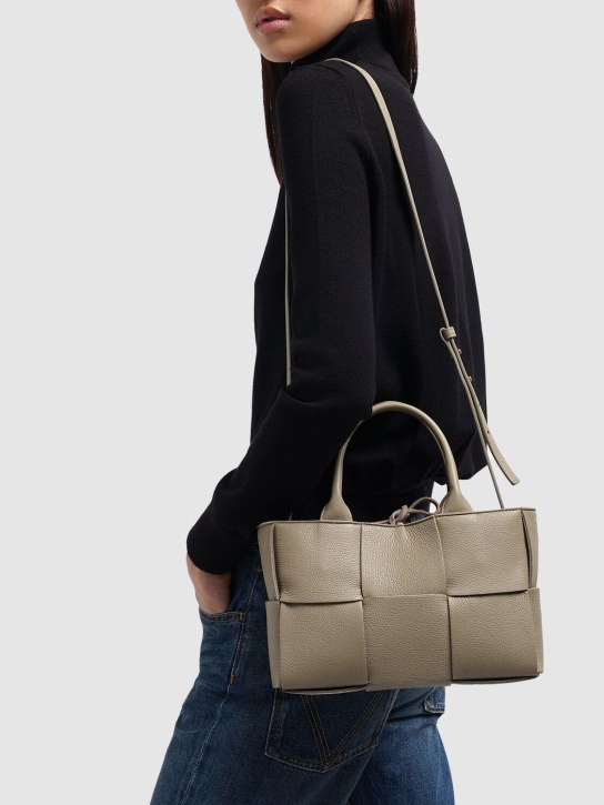 Bottega Veneta: Mini Arco leather tote bag - Taupe - women_1 | Luisa Via Roma