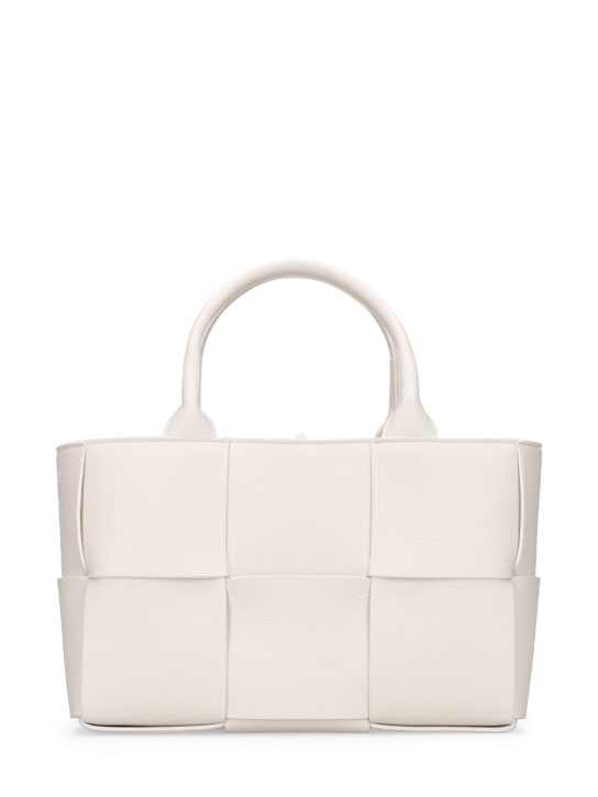 Bottega Veneta: Mini Arco leather tote bag - Beyaz - women_0 | Luisa Via Roma