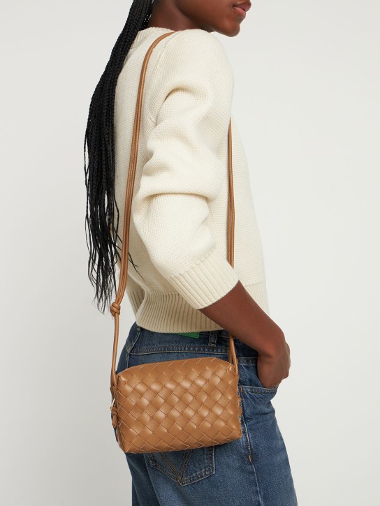 Bottega Veneta: Mini Loop leather shoulder bag - Camel - women_1 | Luisa Via Roma