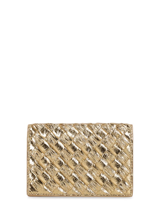 Bottega Veneta: Brieftasche aus Intrecciato-Leder - Gold - women_0 | Luisa Via Roma