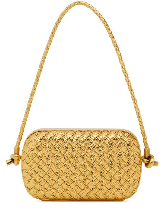 Bottega Veneta: Knot laminated leather bag - Gold - women_0 | Luisa Via Roma