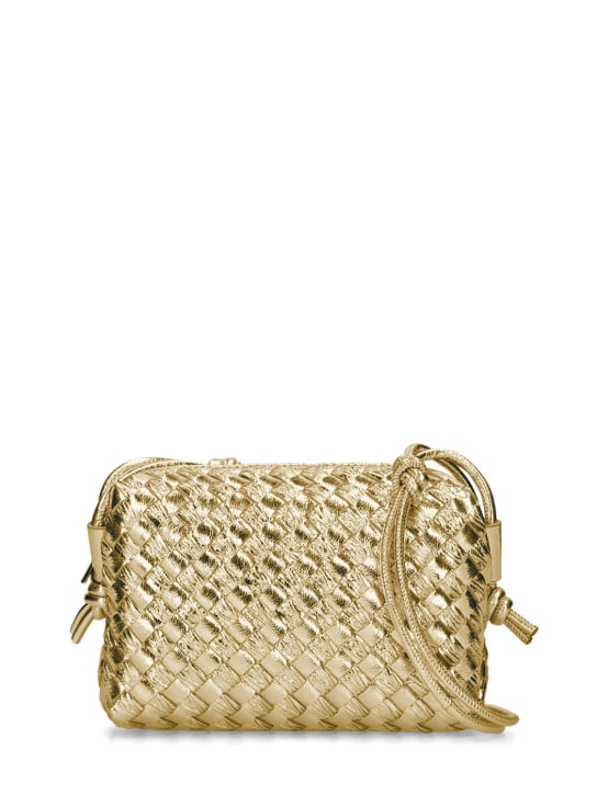 Bottega Veneta: Mini Loop laminated leather shoulder bag - Gold - women_0 | Luisa Via Roma