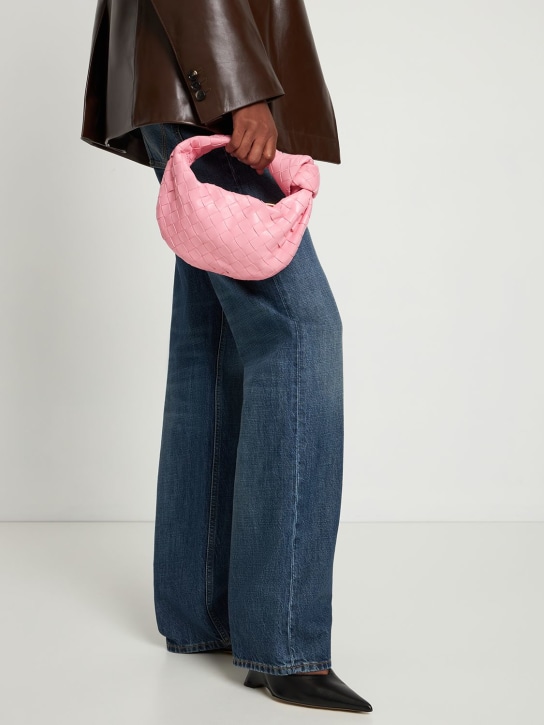 Bottega Veneta: Mini Jodie leather top handle bag - Ribbon - women_1 | Luisa Via Roma
