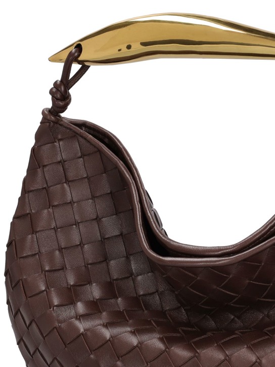 Bottega Veneta: Bolso de mano Sardine de piel - Chocolate - women_3 | Luisa Via Roma