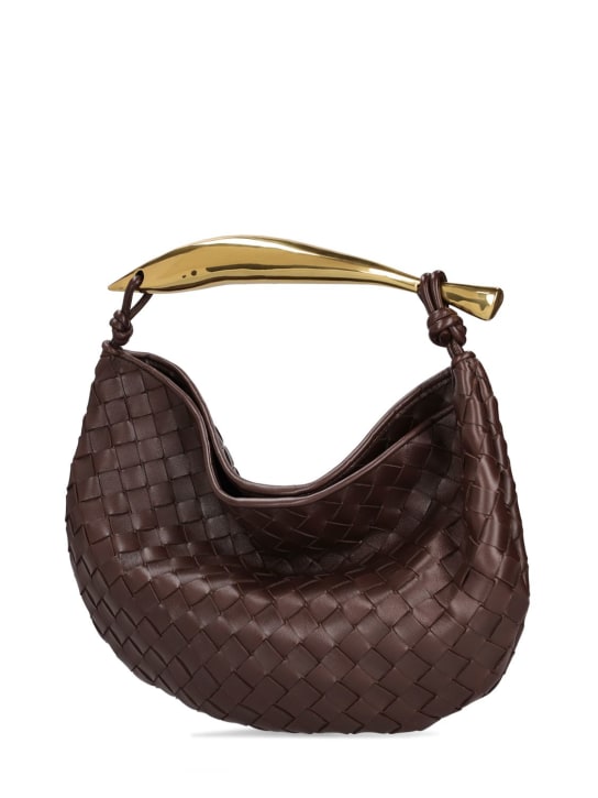 Bottega Veneta: Bolso de mano Sardine de piel - Chocolate - women_2 | Luisa Via Roma