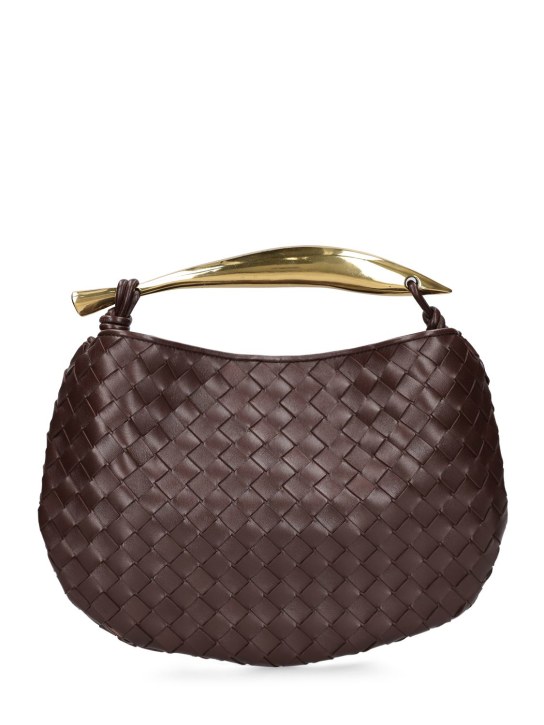 Bottega Veneta: Bolso de mano Sardine de piel - Chocolate - women_6 | Luisa Via Roma