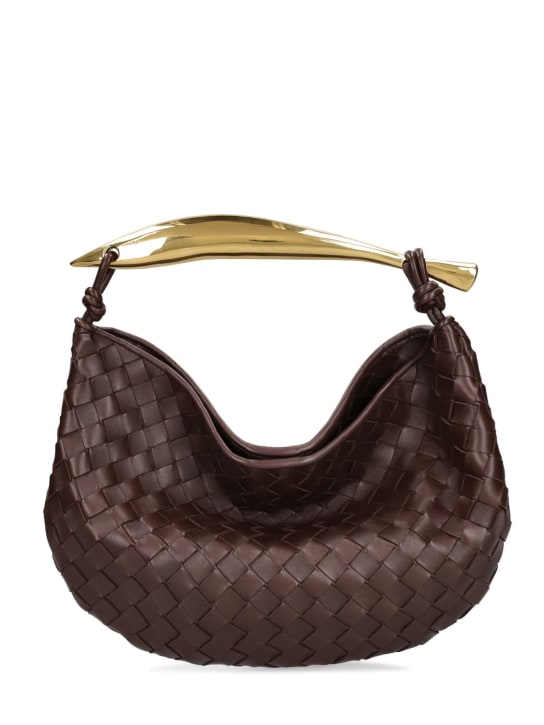 Bottega Veneta: Bolso de mano Sardine de piel - Chocolate - women_4 | Luisa Via Roma