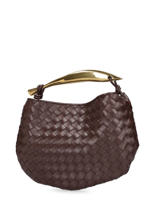 Bottega Veneta: Bolso de mano Sardine de piel - Chocolate - women_7 | Luisa Via Roma