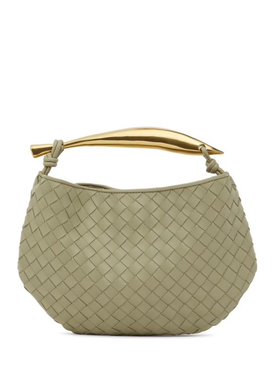 Bottega Veneta: Small Sardine leather top handle bag - Travertine - women_0 | Luisa Via Roma