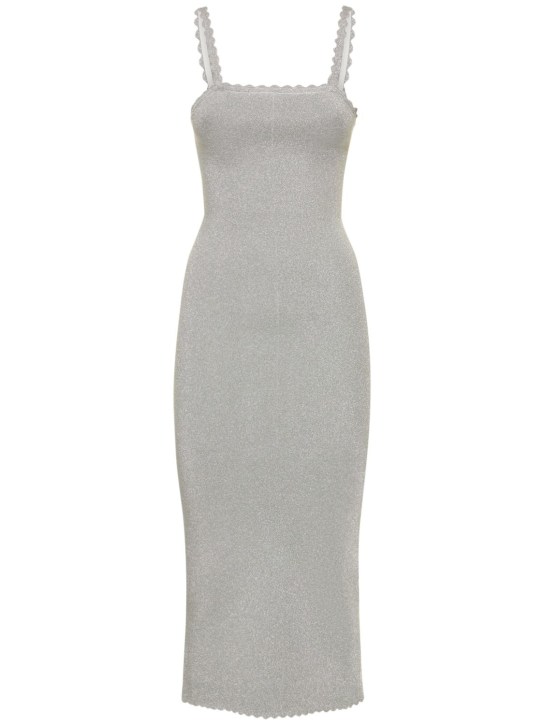Victoria Beckham: Vestito midi - Argento - women_0 | Luisa Via Roma