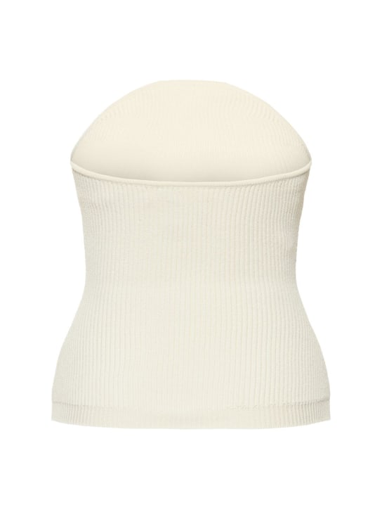 Jericho strapless knitted viscose top - Khaite - Women  | Luisaviaroma