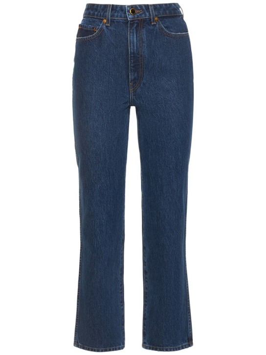 Khaite: Abigail high rise straight jeans - Blue - women_0 | Luisa Via Roma