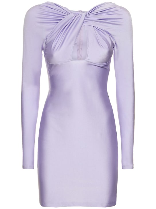 Coperni: Twisted cutout jersey mini dress - Leylak Rengi - women_0 | Luisa Via Roma