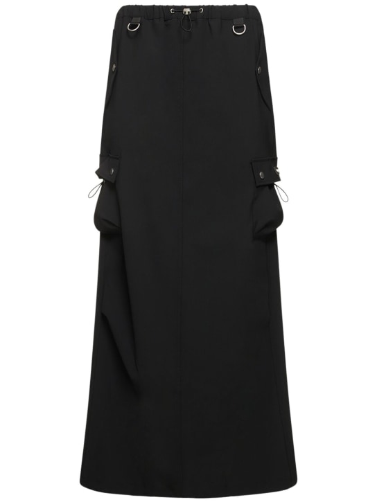 Coperni: Tailored cool wool blend cargo skirt - Black - women_0 | Luisa Via Roma