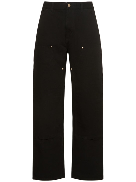 Carhartt WIP: L32 Double knee organic cotton jeans - Black - men_0 | Luisa Via Roma