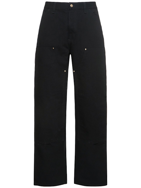 Carhartt WIP: L32 Double knee organic cotton jeans - Black - men_0 | Luisa Via Roma
