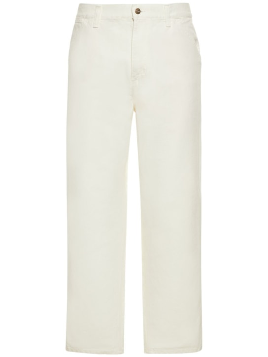 Carhartt WIP: Single Knee organic cotton pants - Wax Stonewashed - men_0 | Luisa Via Roma