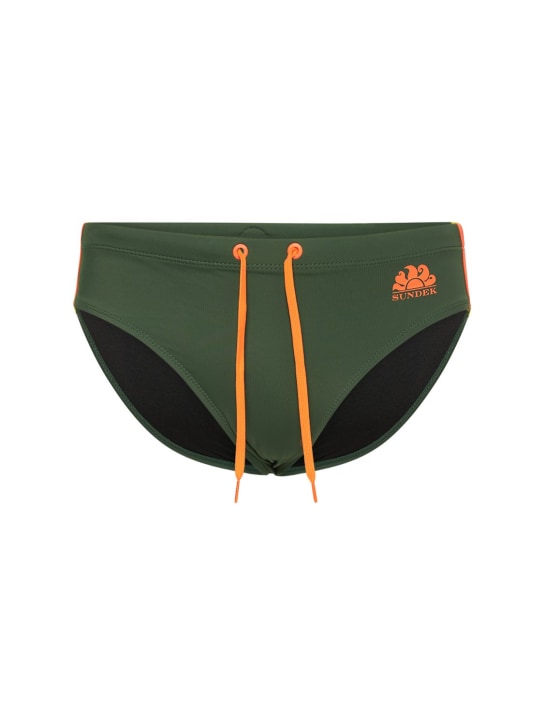 SUNDEK: Logo print Econyl swim briefs - men_0 | Luisa Via Roma