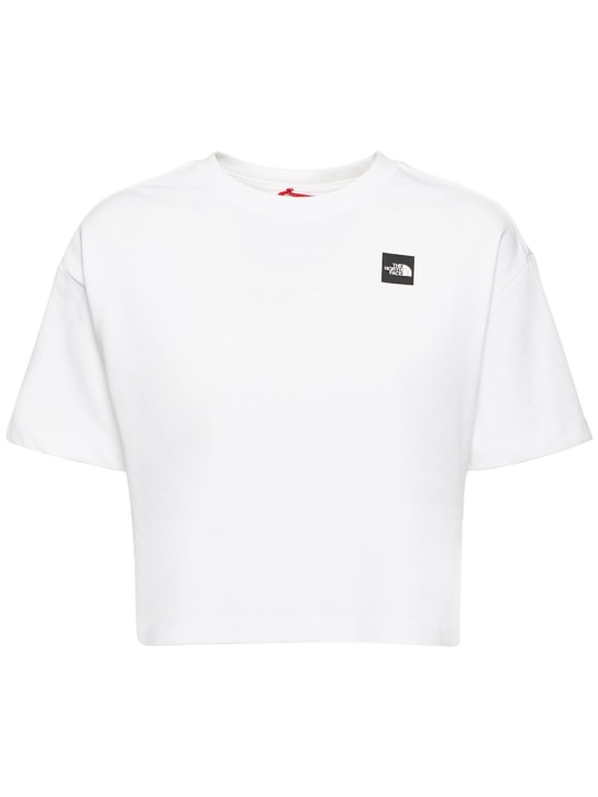 The North Face: Printed jersey crop t-shirt - women_0 | Luisa Via Roma