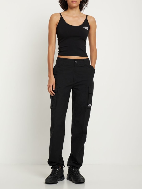 The North Face: Cropped cotton blend tank top - women_1 | Luisa Via Roma