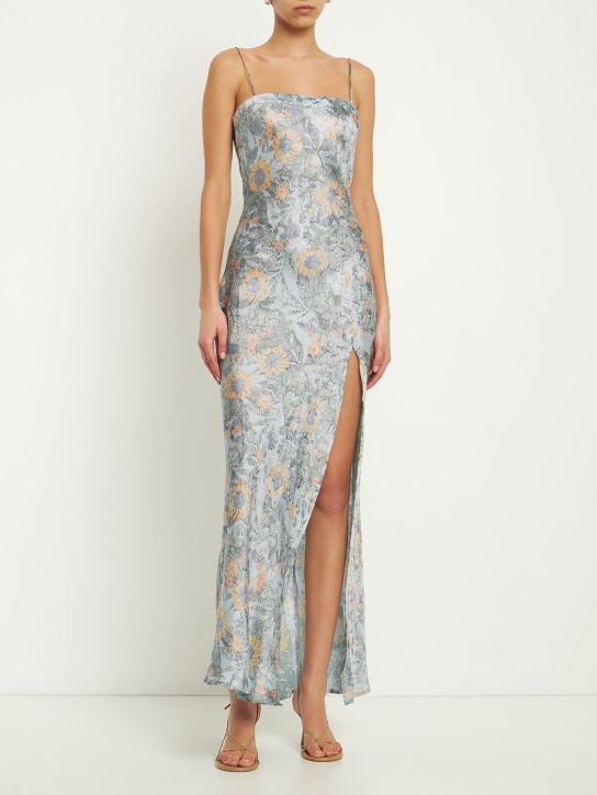 Bec + Bridge: Vestido largo de viscosa jacquard - Azul Claro - women_1 | Luisa Via Roma