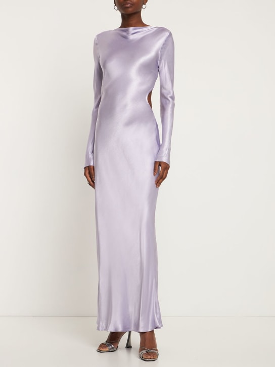 Bec + Bridge: Ren long sleeve viscose satin maxi dress - Leylak Rengi - women_1 | Luisa Via Roma