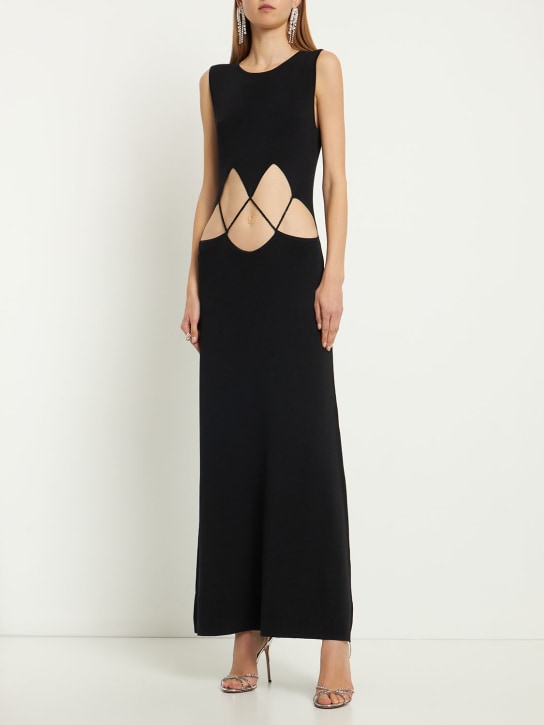Bec + Bridge: Robe longue en viscose ajourée Skylar - Noir - women_1 | Luisa Via Roma