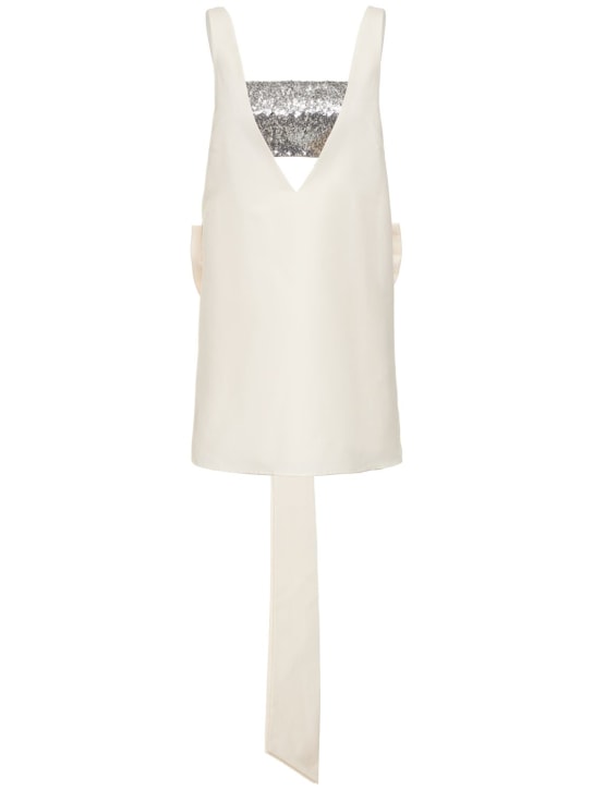Staud: Irie cotton blend mini dress w/bow - women_0 | Luisa Via Roma