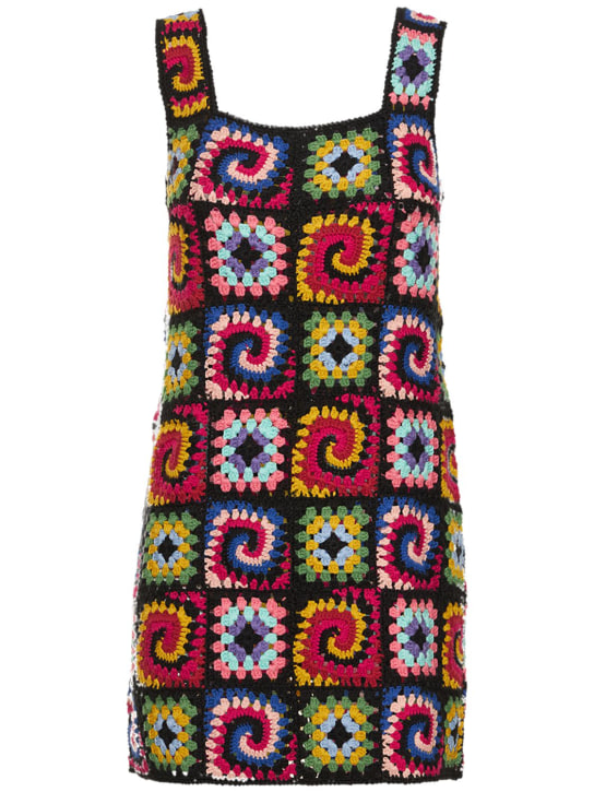 Staud: Psychedelic cotton crochet mini dress - women_0 | Luisa Via Roma