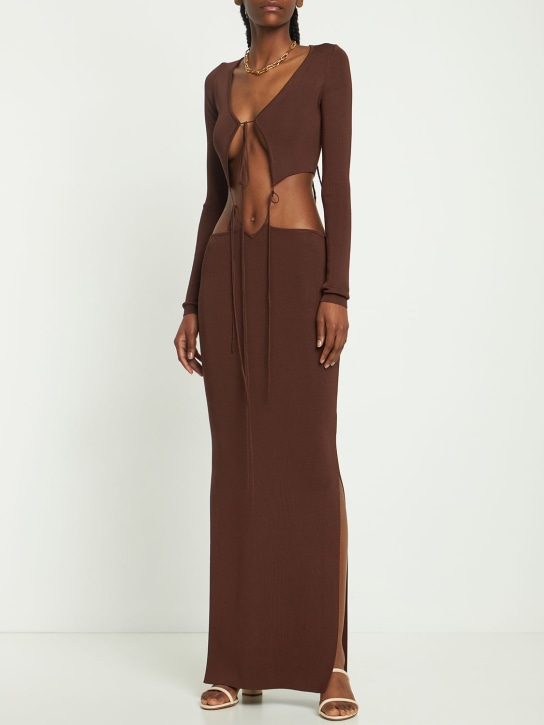 Aya Muse: Vestido largo de viscosa - Café - women_1 | Luisa Via Roma