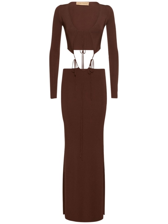Aya Muse: Vestido largo de viscosa - Café - women_0 | Luisa Via Roma