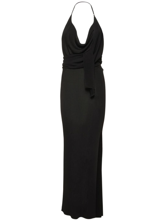 Aya Muse: Malais jersey long dress - Black - women_0 | Luisa Via Roma