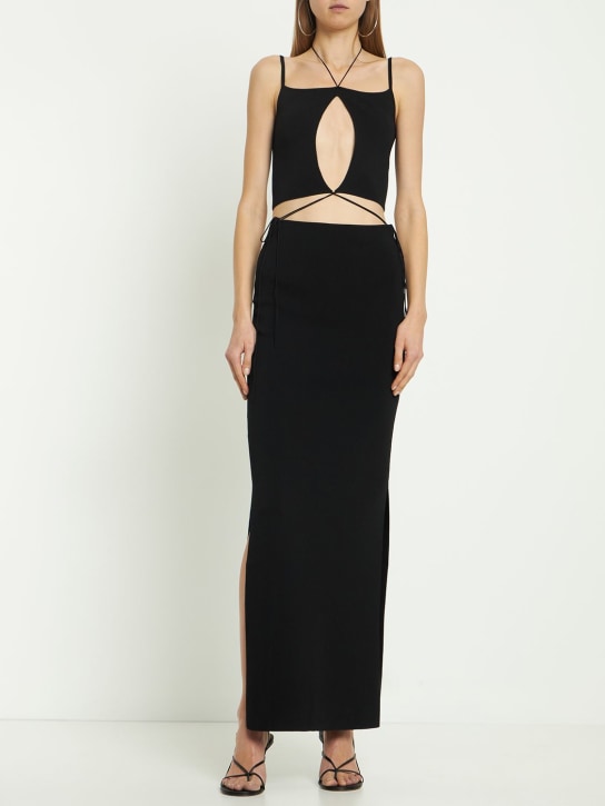 Aya Muse: Miloko viscose blend long dress - Black - women_1 | Luisa Via Roma