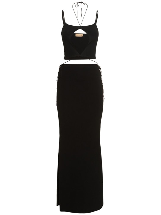 Aya Muse: Miloko viscose blend long dress - Black - women_0 | Luisa Via Roma