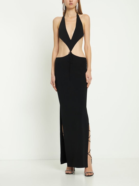 Aya Muse: Tetra viscose blend long dress - Black - women_1 | Luisa Via Roma