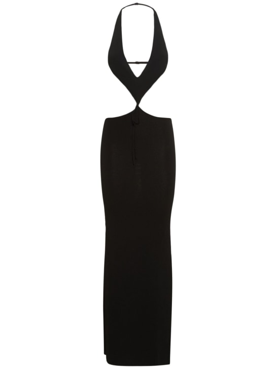 Aya Muse: Tetra viscose blend long dress - Black - women_0 | Luisa Via Roma
