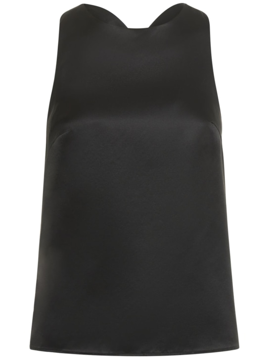 Loulou De Saison: Estor silk satin tank top - Black - women_0 | Luisa Via Roma