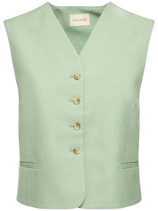 Loulou Studio: Arup linen & viscose vest - women_0 | Luisa Via Roma