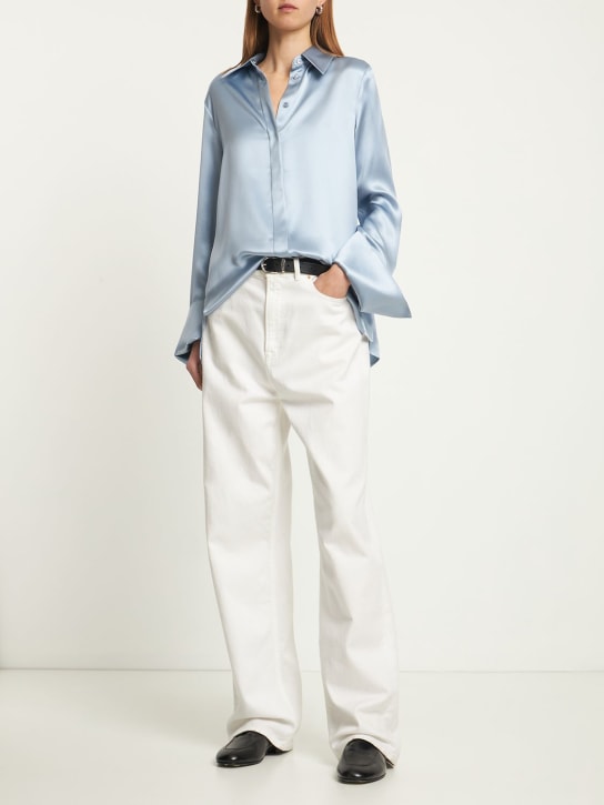Bite Studios: Chemise en soie biologique - Bleu Clair - women_1 | Luisa Via Roma