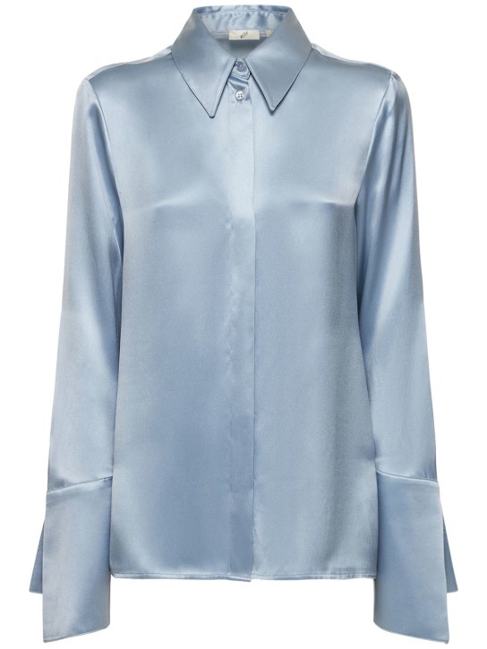 Bite Studios: Chemise en soie biologique - Bleu Clair - women_0 | Luisa Via Roma